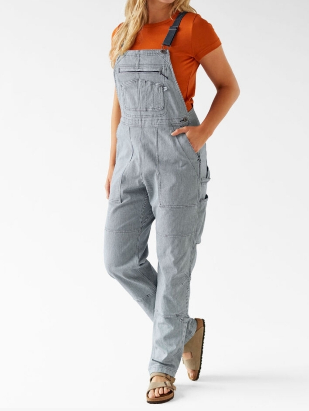 Duluth Rootstock Gardening Overalls In Railroad Stripe Size Small x 33 Tall Long